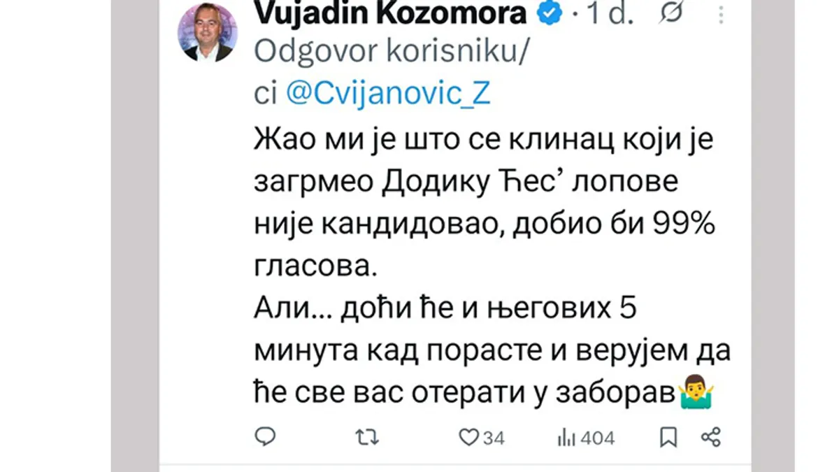 Željka Cvijanović objavila je fotografiju iz restorana u kojem je vrh SNSD-a proslavio sumnjivu izbornu pobjedu na vanrednim entitetskim izborima.