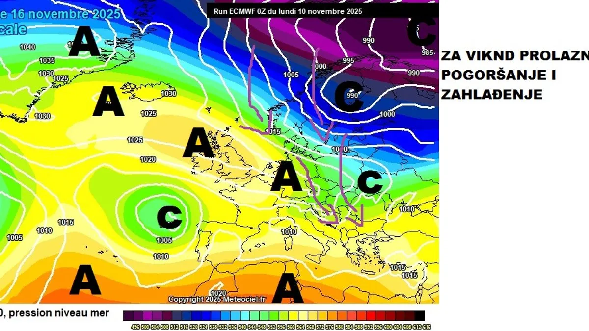 Danas i sutra u našem regionu oblačno i tmurno, danas još kišovito.     
