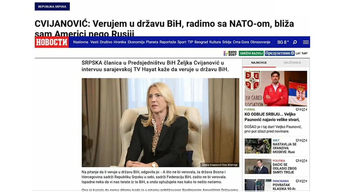 Ekskluziva sa Željkom Cvijanović uzdrmala regiju: Hayat TV ponovo u središtu političke scene