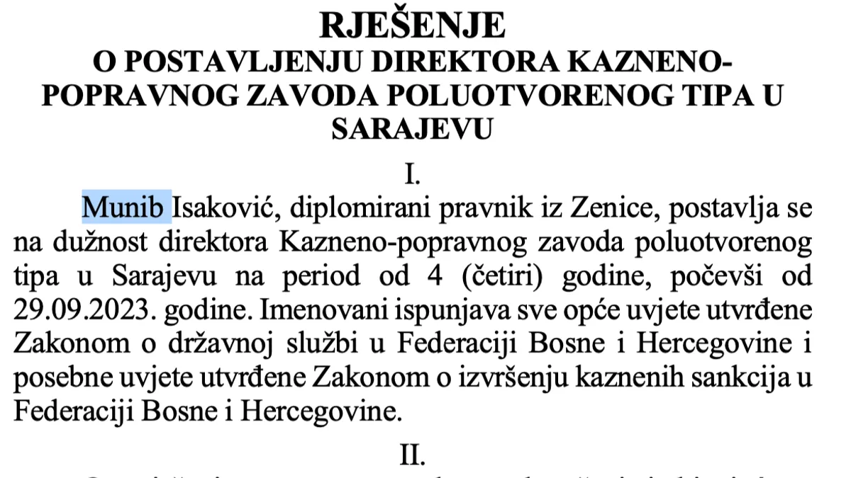 Poruke pronađene u telefonu Vahidina Munjića dokazuju da je Isakovićevo imenovanje dogovoreno sa Arijanom Huseinović-Ajanović, šeficom kabineta Nermina Nikšića