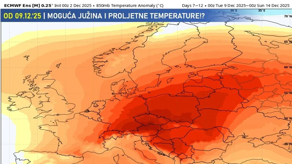U jutarnjim satima lokalno je moguć mraz, iako bi se njegova pojava trebala prorjeđivati kako sedmica bude odmicala