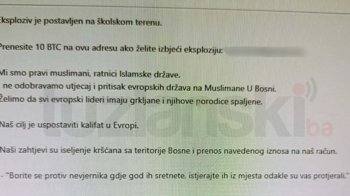 Nastava u prvoj smjeni na području TK je obustavljena, te će se nastaviti u drugoj smjeni, zavisno od procjena nadležnih službi. 