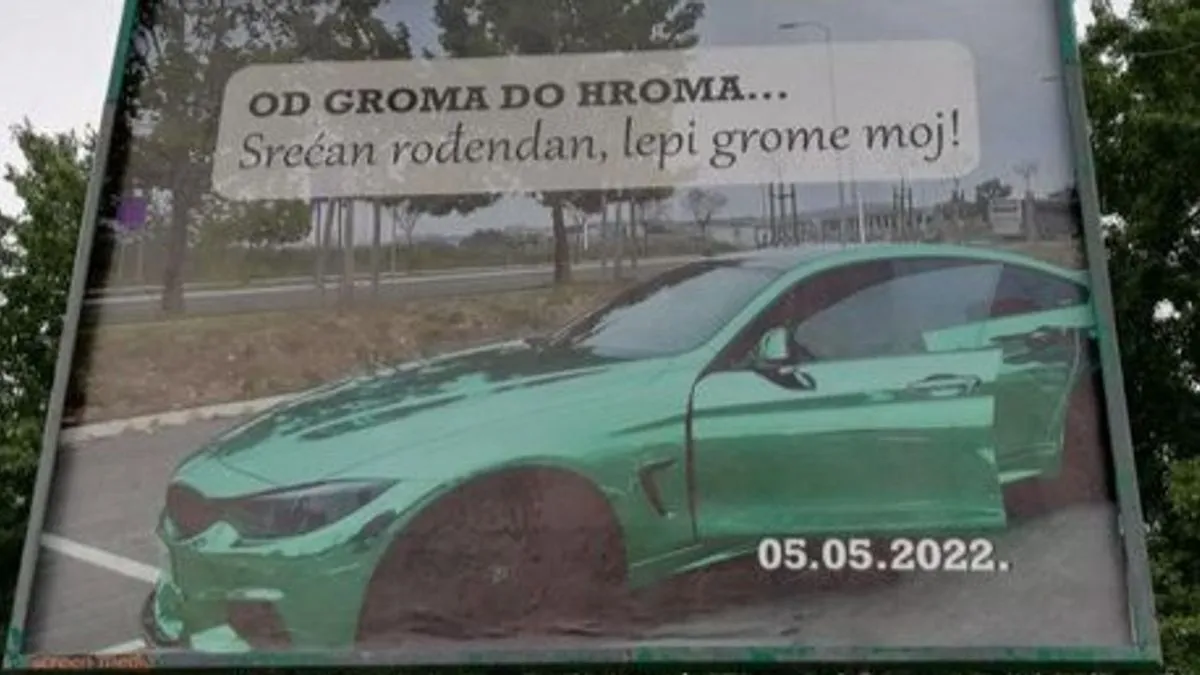 Mladić koji je usmrtio taksistu u Novom Sadu, BMW-a stavio na bilbord kako bi mu čestitao rođendan