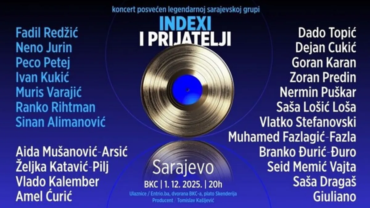 Večeras u Sarajevu koncert Indexi i prijatelji: Na sceni će biti čak 30 izvođača