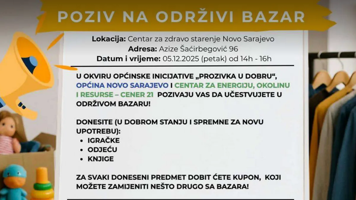 Učesnici mogu donijeti predmete koji su očuvani i u dobrom stanju, a više ih ne koriste