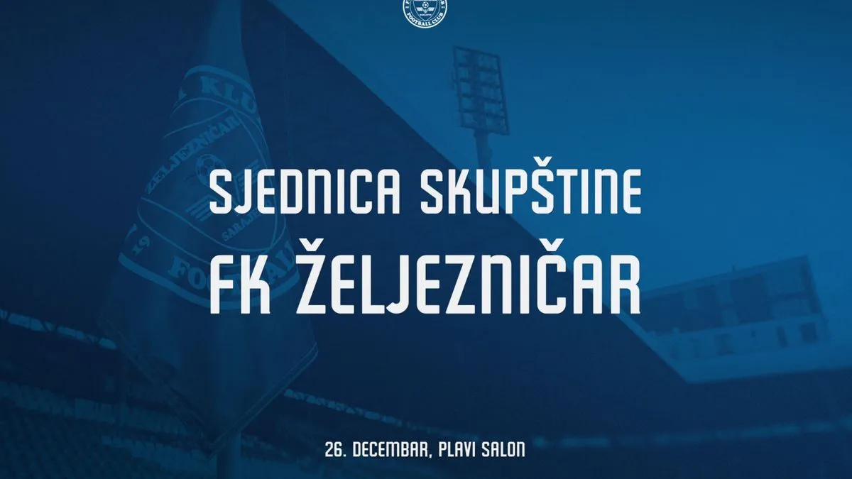 Sjednica Skupštine Fudbalskog kluba Željezničar bit će održana večeras, u Plavom salonu Stadiona Grbavica
