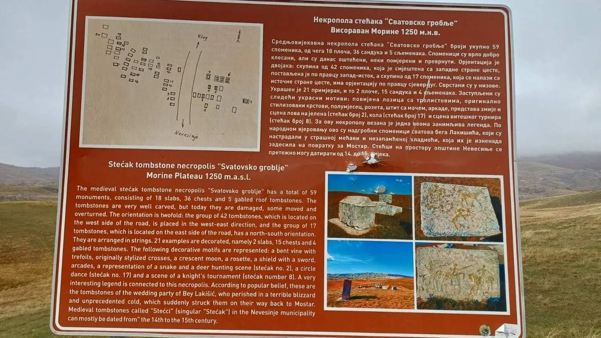 Na Pašinoj livadi, koja se nalazi na brdu iznad vrela Jakomira, na mjestu koje se zove Jakomir, nalazi se nekropola sa 35 stećaka 