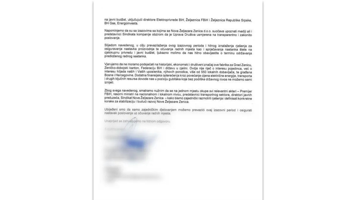 Vlada FBiH šuti dok se produbljuje kriza u Željezari Zenica 