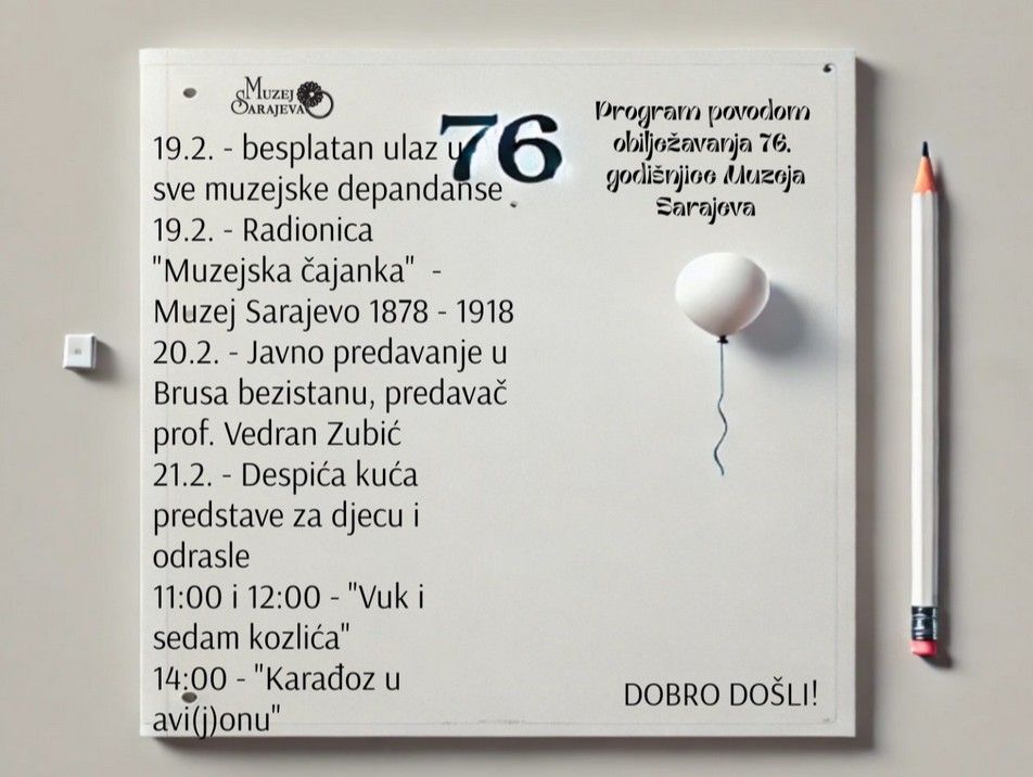 Muzej Sarajeva obilježava rođendan uz trodnevne besplatne programe 