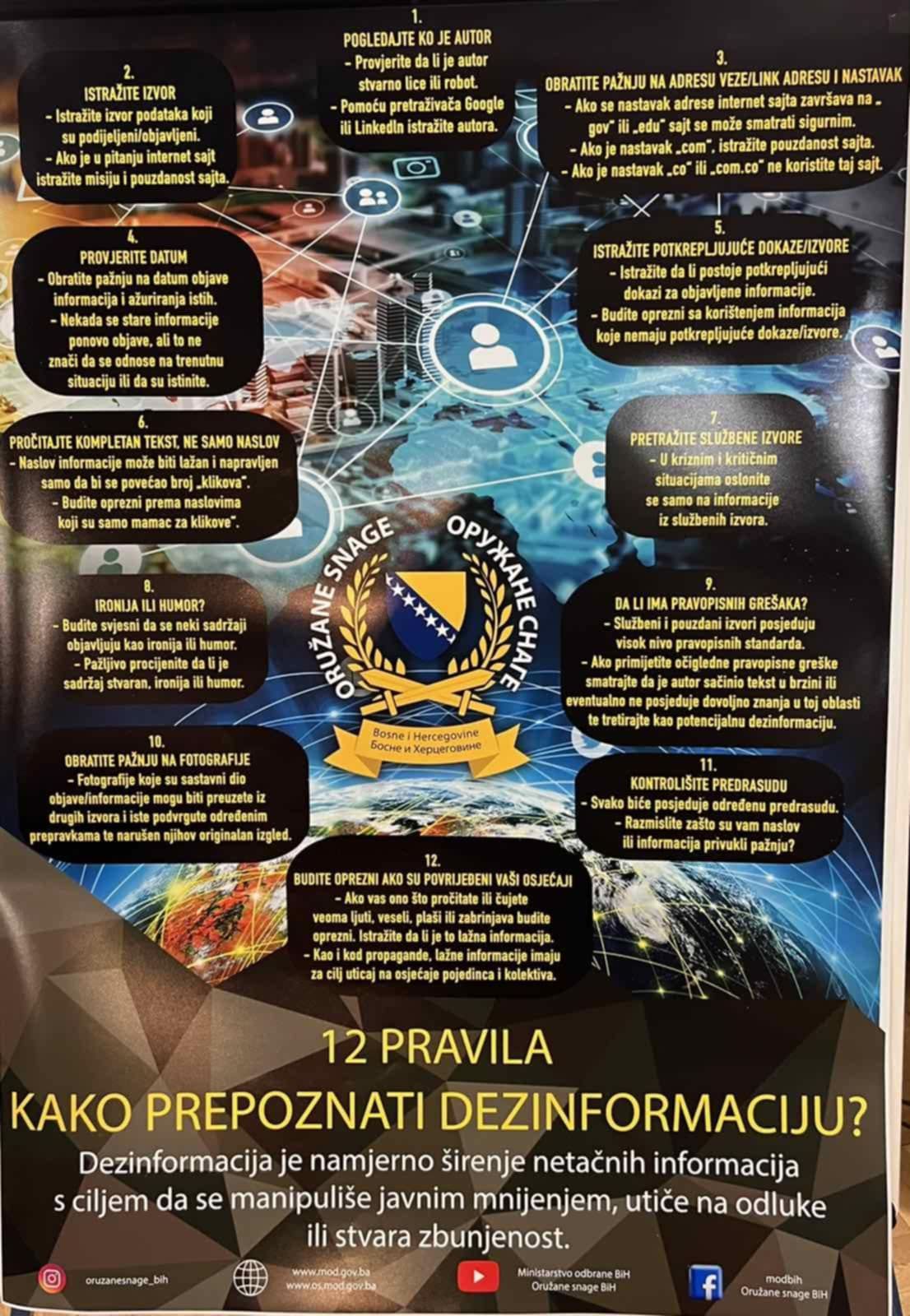 Godišnja konferencija Vojnoobavještajnog roda OSBiH: Kako razlikovati istinu od dezinformacije