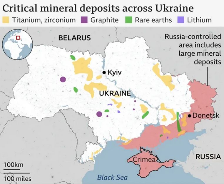 Pogledajte kartu mineralnih bogatstava Ukrajine koja Trump toliko želi
