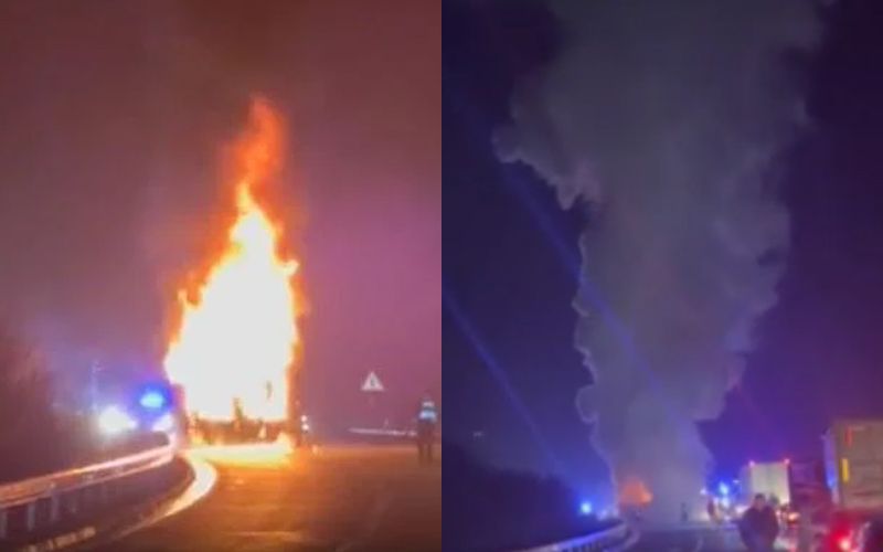 Požar koji je na šleperu izbio iz za sada neutvrđenih razloga lokalizovali su nikšićki vatrogasci, a na teren ih je izašlo njih 11 sa tri vatrogasna vozila.