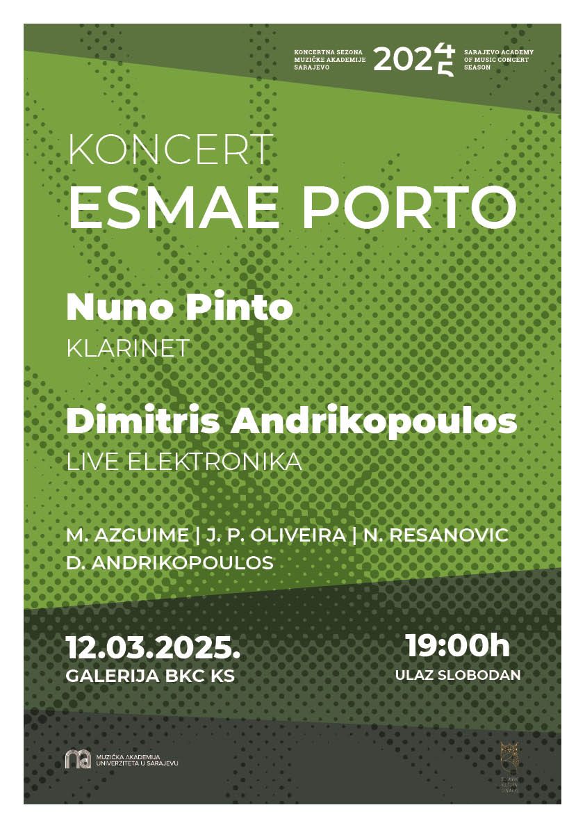 Klarinetist Nuno Pinto i kompozitor Dimitris Andrikopoulos u Galeriji BKC-a