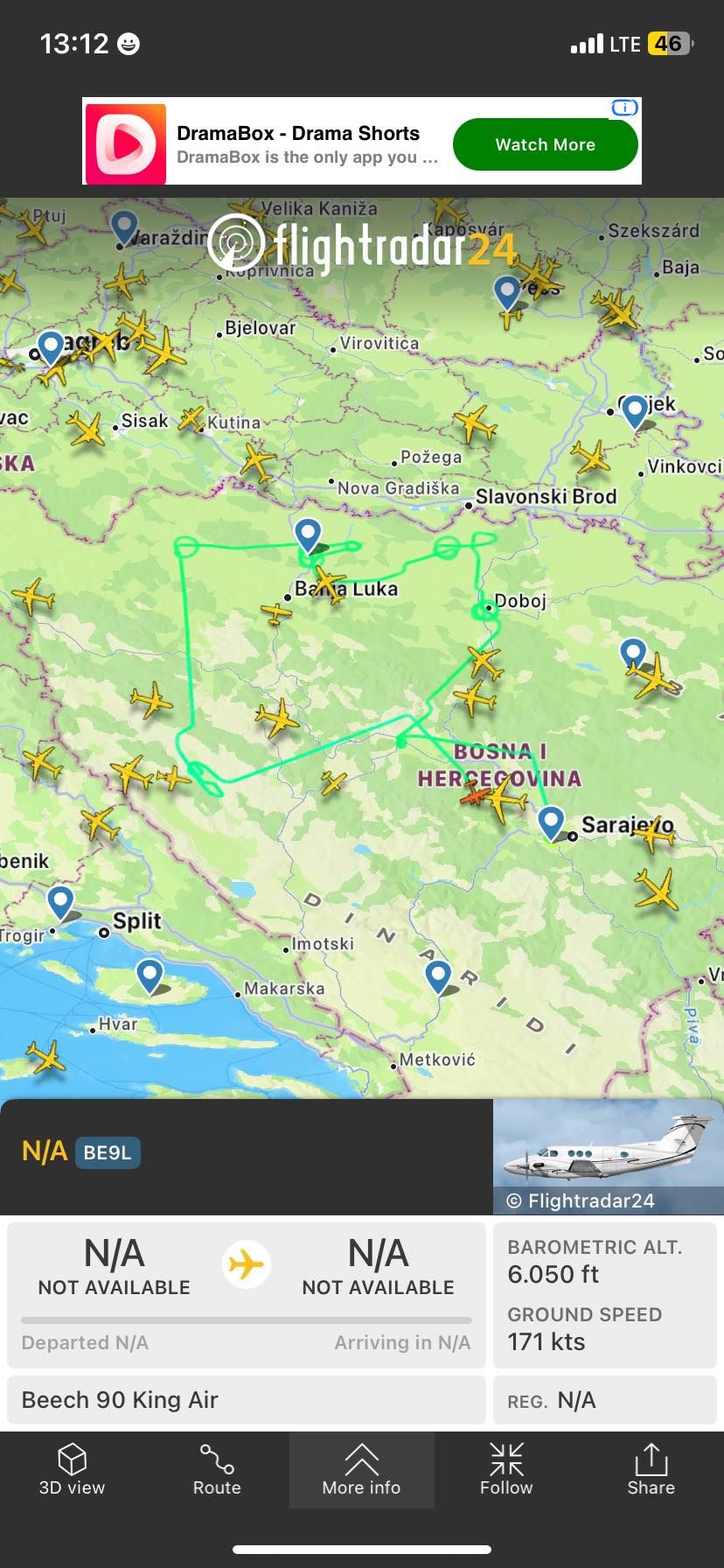 Britanski avion opet kružio iznad BiH: Ostavio trag iznad Laktaša