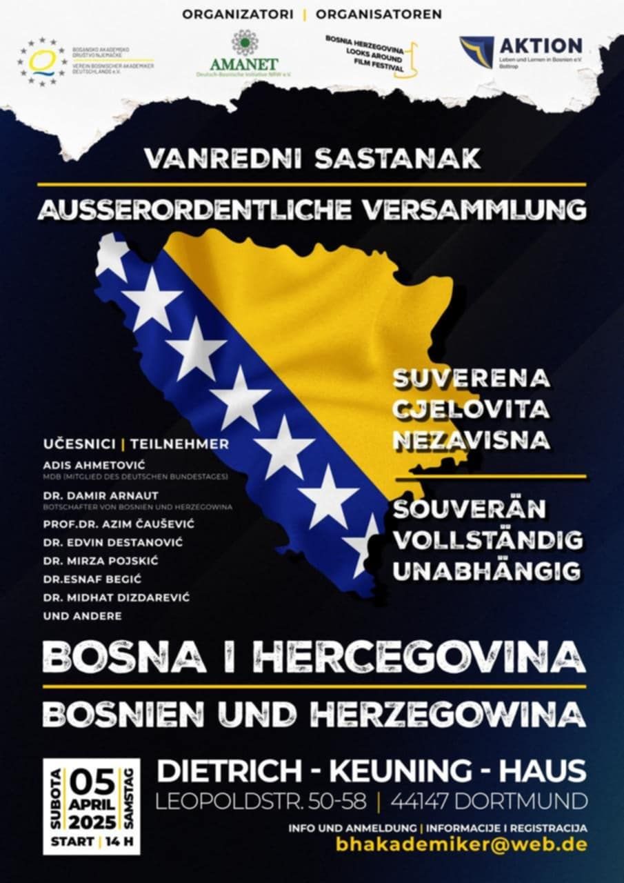 Akademski radnici, parlamentarci i ambasadori zasjedaju u Dortmundu 5. aprila