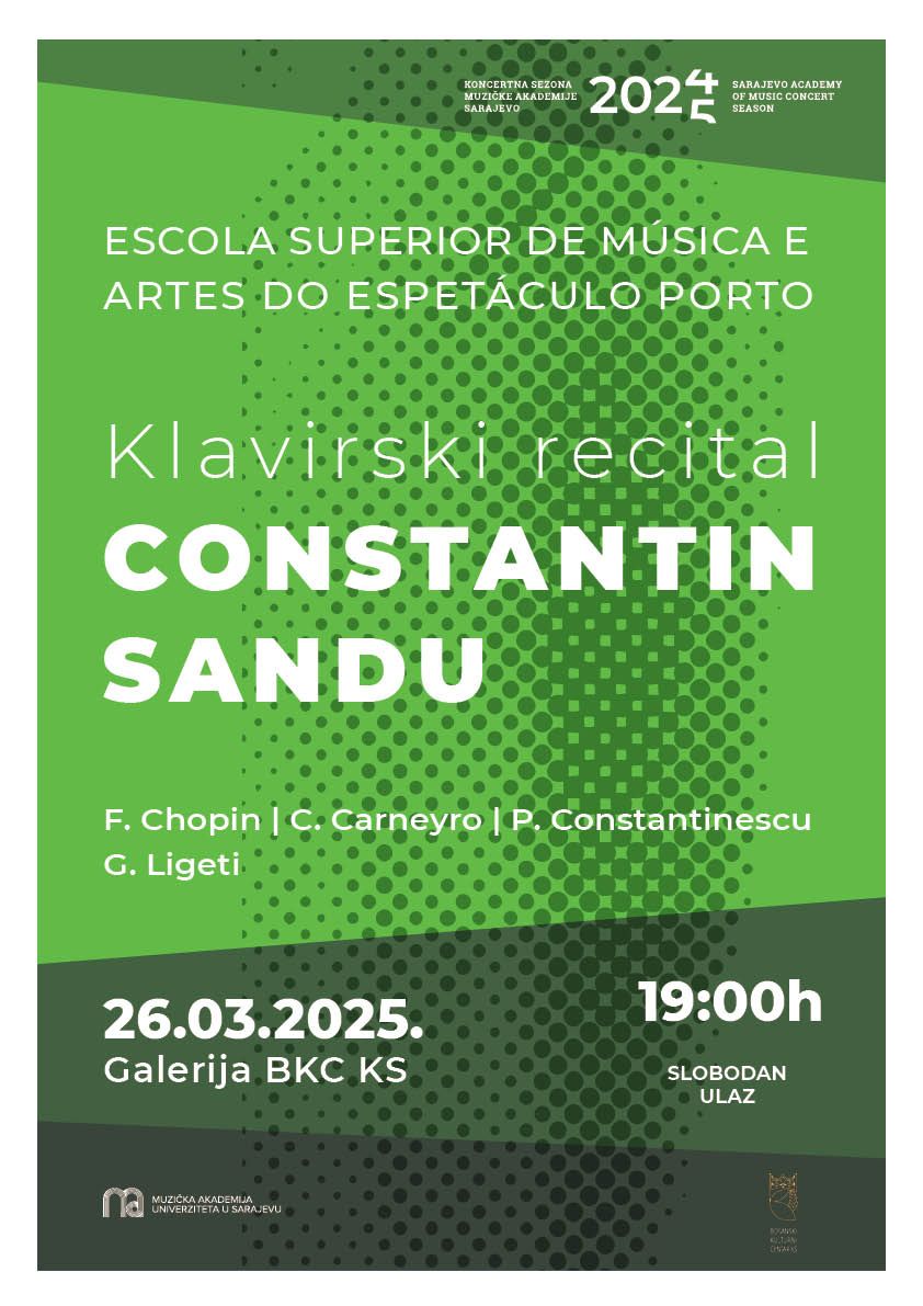 Koncert se realizira u saradnji Muzičke akademije Univerziteta u Sarajevu i Bosanskog kulturnog centra KS