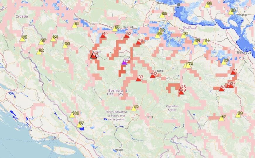 Na Fcebook stranici BHMeteo.ba objavljen je grafički prikaz sa označenim slivovima rijeka koje idućih dana očekuje značajniji porast vodostaja.