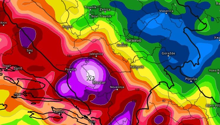 Prema prognozama, u prvih osam sati od početka padavina moglo bi pasti više od 60 mm kiše.