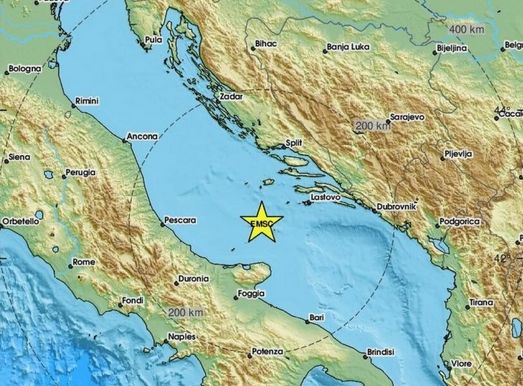 EMSC javlja da je epicentar bio 46 kilometara jugozapadno od Vele Luke na Korčuli