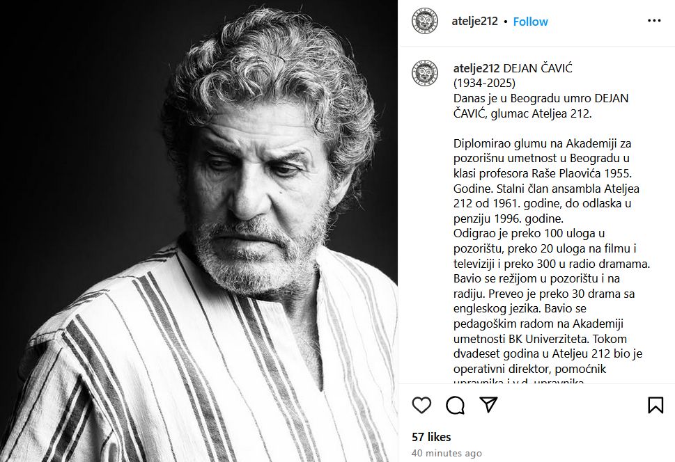 Preminuo glumac iz serije 'Bolji život'