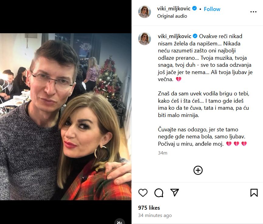 Preminuo brat poznate pjevačice: Tamo gdje ideš ima ko da te čuva
