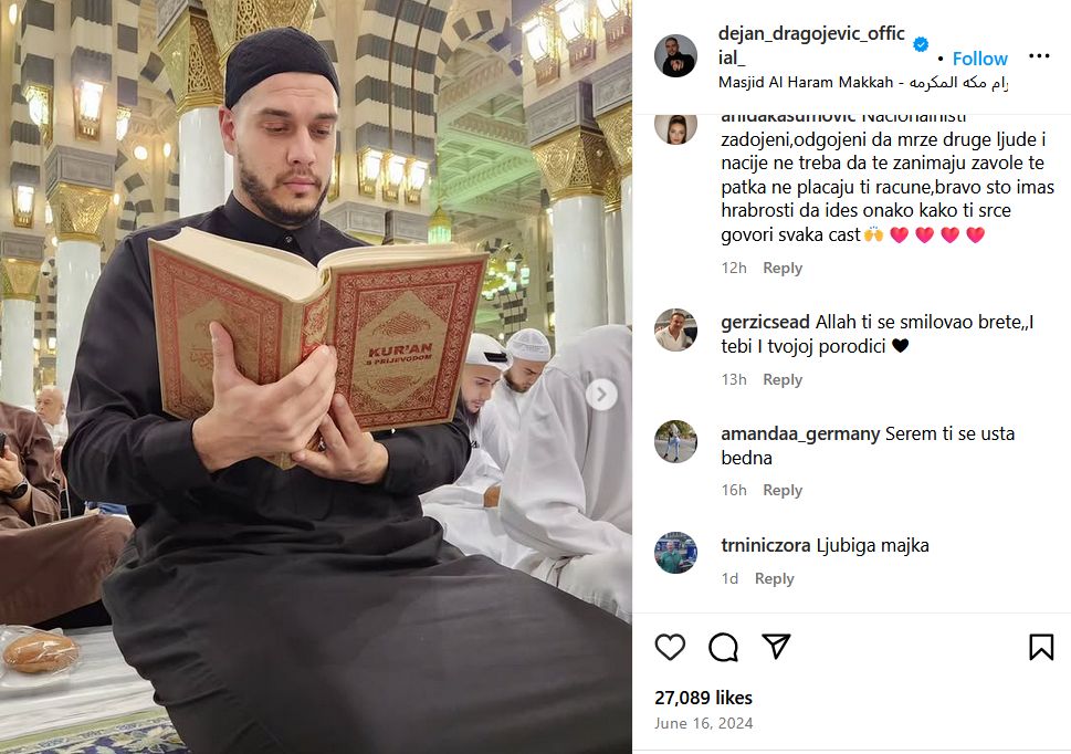 Dejan Dragojević čestitao bajram, pa progovorio o vjeri: Dali su mi ime Zijat