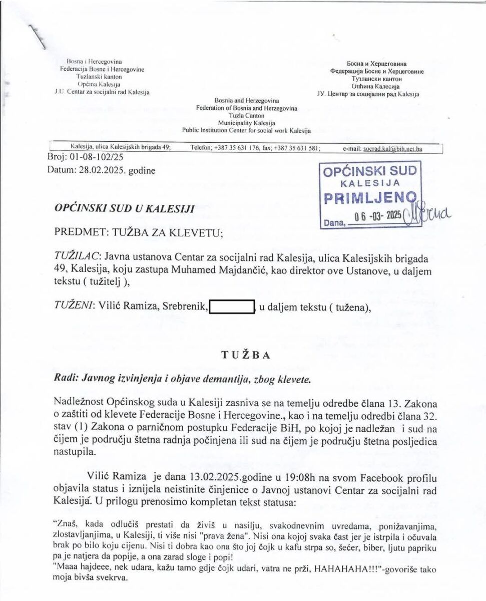 Samo u BiH: Centar za socijalni rad tužio žrtvu nasilja