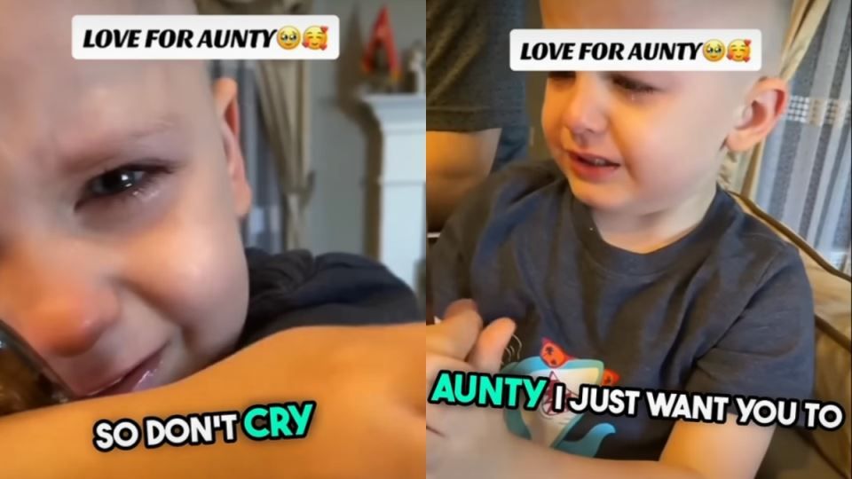 "Tetkice, samo želim da odmah dođeš ovdje", rekao je mališan kroz suze