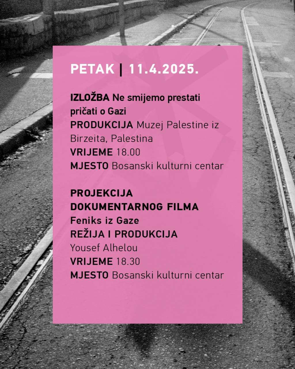 U BKC-u danas program posvećen Palestini