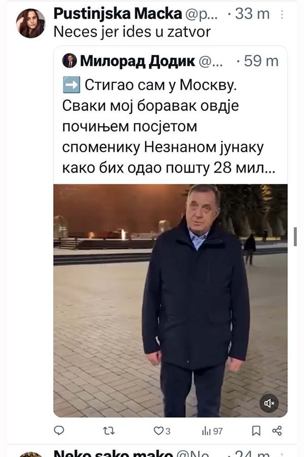 Što se nas tiče, slobodno tu i ostani: Burne reakcije na društvenim mrežama nakon Dodikovih poruka