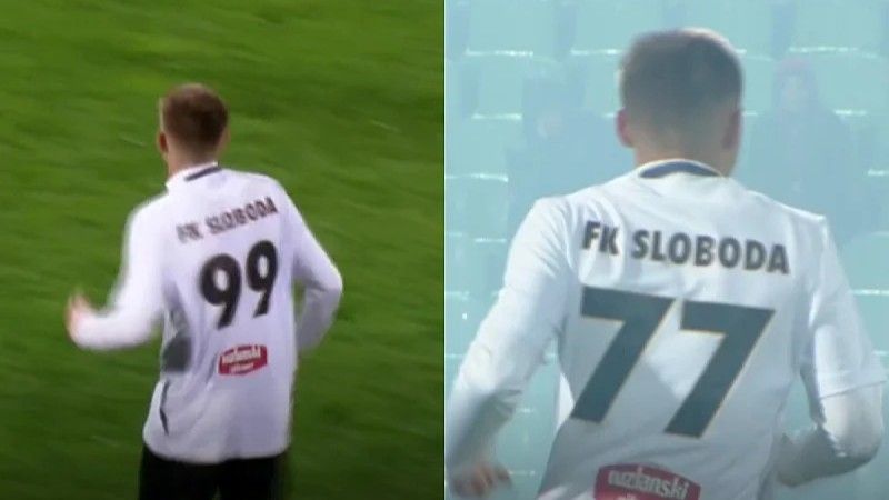 Naime, on je u igru ušao u 69. minuti susreta umjesto Belmina Mešinovića i na sebi je imao dres s brojem 99.