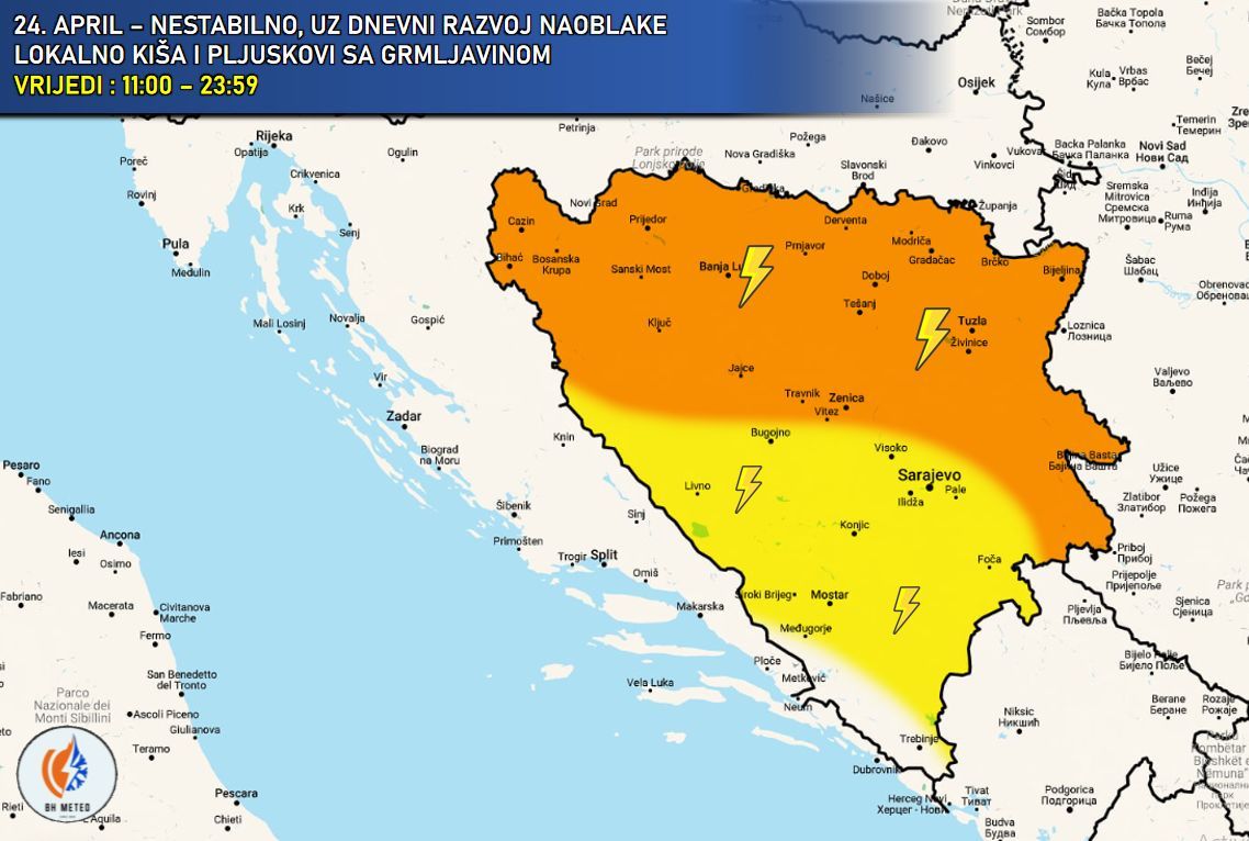 Meteorološki haos: Kratkotrajno, ali žestoko nevrijeme u najavi