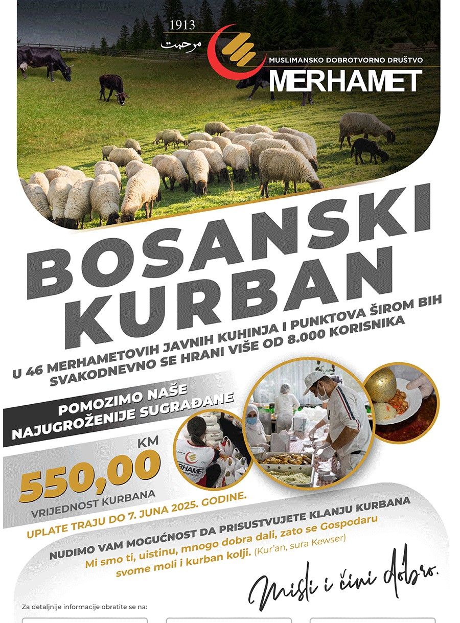 'Merhametova' akcija: Meso za 48 javnih kuhinja u kojima se dnevno hrani više od 8.000 ljudi