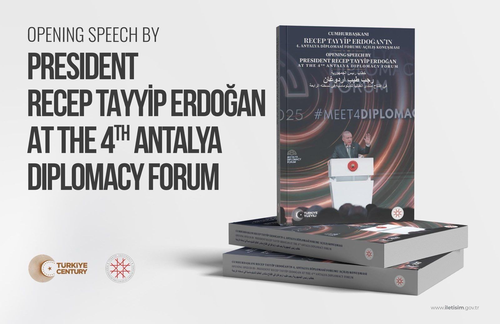 Obznanio je kako je objavljena publikacija govora predsjednika Turske s Foruma ističući kako je „pravedniji svijet moguć“