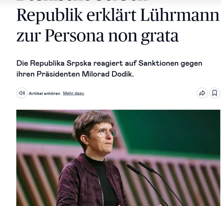 Mediji su prenijeli kako je 'Njemačko ministarstvo vanjskih poslova saopćilo je da Dodik nema zakonske ovlasti nekoga proglasiti personom non grata'