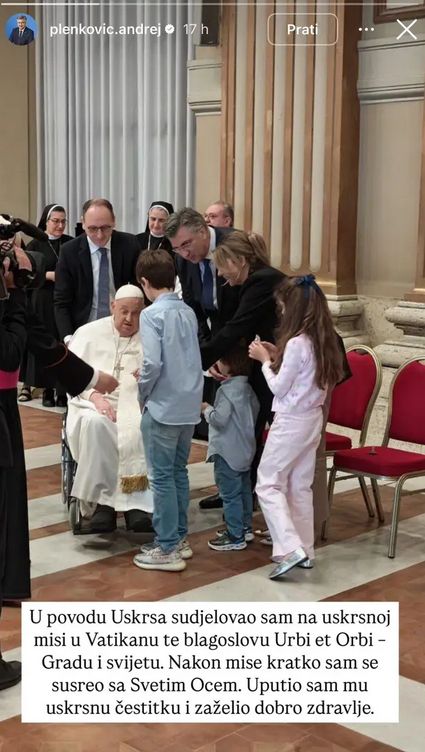 Plenković je sa svojom porodicom u privatnom posjetu Rimu.                             
