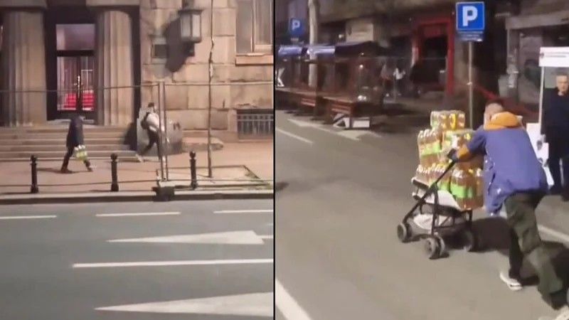 Pojedinc koji su prisustvovali jučerašnjem okupljanju, koji je početak trodnevnog mitinga, odnose besplatnu hranu i piće
