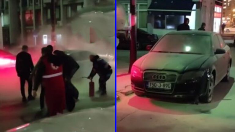 Nakon što je vozilo Audi A3 zapaljeno, vatra se proširila na drugo parkirani Porsche Cayenne. 