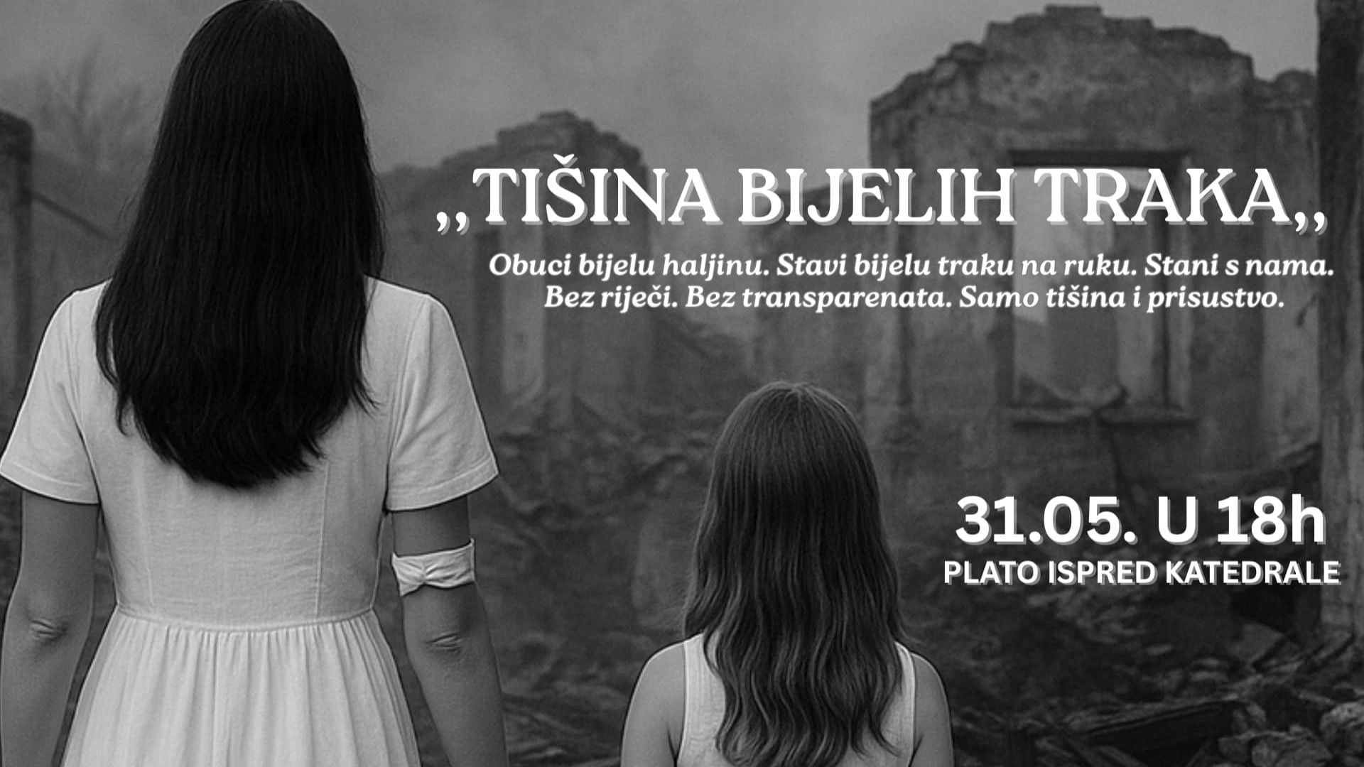 U Sarajevu javni performans povodom Dana bijelih traka: Žene u bijelom i tišina