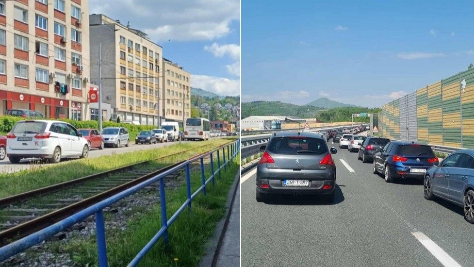 Veće gužve zabilježene su i kroz Vogošću gdje se saobraćaj odvija usporeno