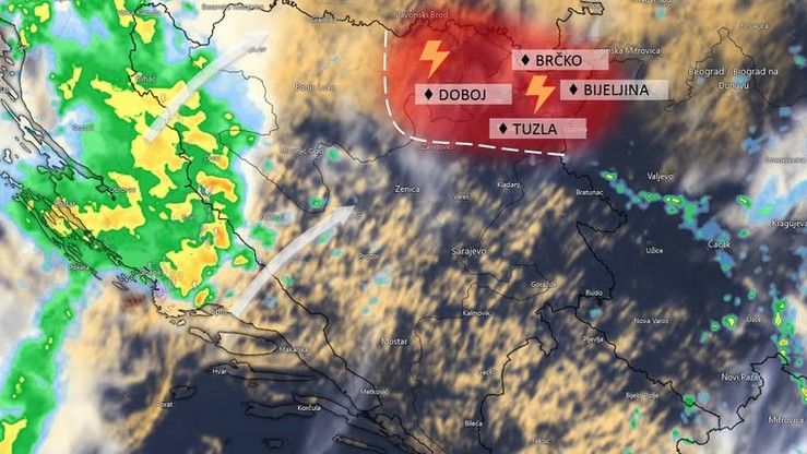 Meteorolozi BH Meteo navode da su kiša i pljuskovi sa grmljavinom zahvatili sjeverozapadnu Bosne