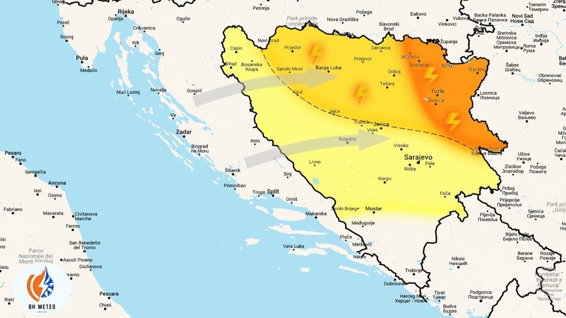 Sutrašnji dan označen najopasnijim: Evo kakvo nam nevrijeme donosi