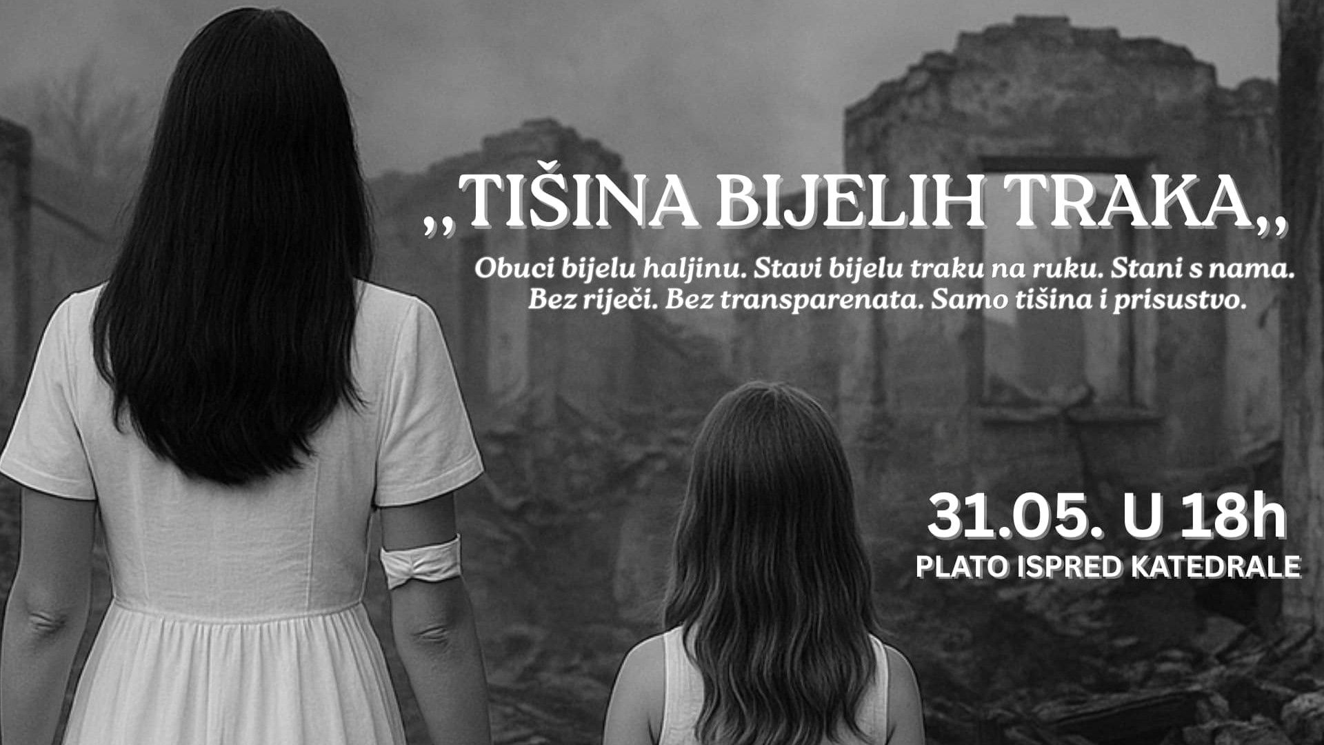 'Tišina bijelih traka' javni performans u Sarajevu povodom 31. maja - Dana bijelih traka