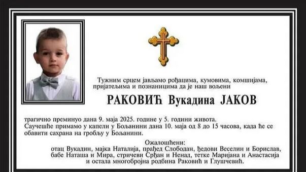 Tragedija u bh. susjedstvu: Porodica se od četverogodišnjaka oprostila riječima ljubavi i bola