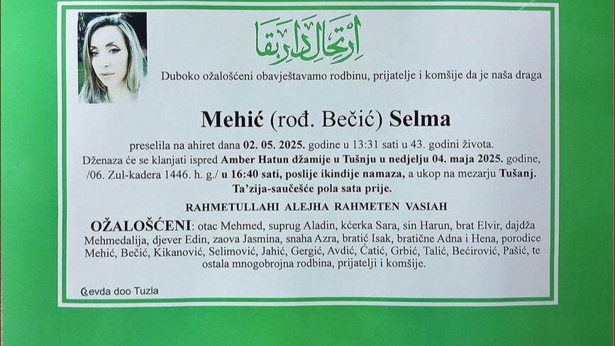 Hrabra Selma preminula nakon teške borbe s karcinomom: Iza nje ostali muž i dvoje djece