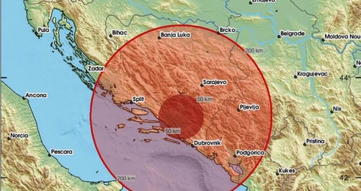 Epicentar je bio 4 km jugoistočno od Stoca, i 34 km jugoistočno od Mostara.