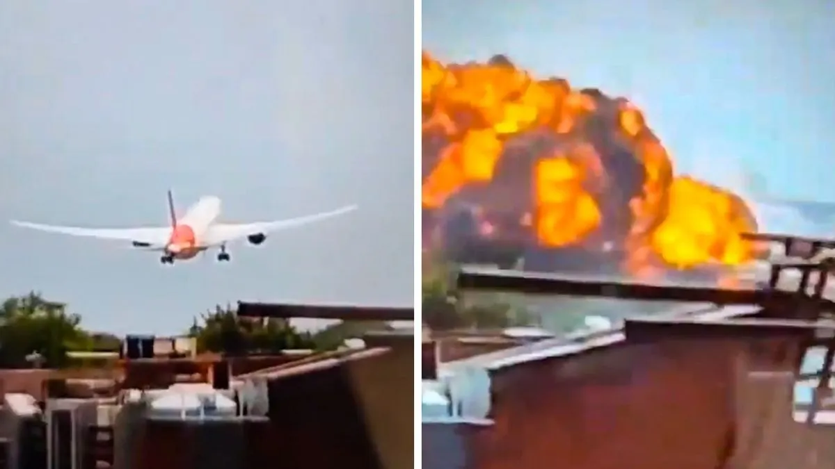 Avion pao je u četvrti Meghaninagar što je izazvalo paniku i haos na tlu