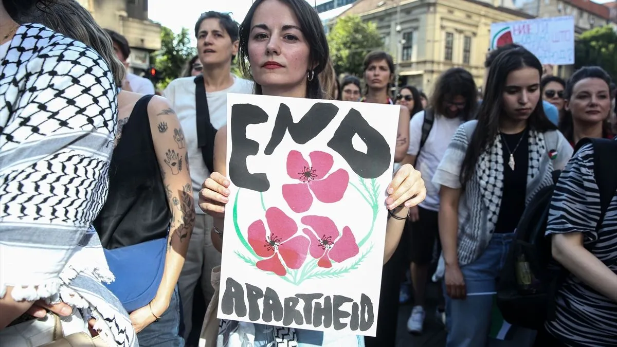 Na ovaj protest pozvala je grupa “Podrška narodu Palestine – Srbija“.