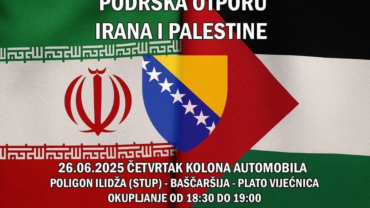 Cilj ove mirne vožnje je iskazivanje solidarnosti sa narodima Irana i Palestine koji se decenijama bore protiv okupacije, agresije i međunarodne nepravde. 