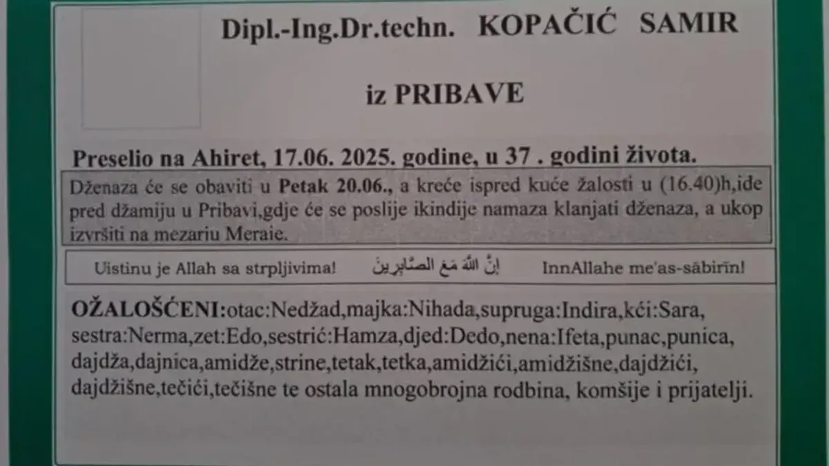 U 37. godini preminuo bh. naučnik Samir Kopačić: Bio dobitnik brojnih priznanja za svoj rad